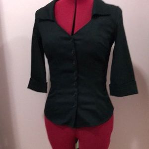 Collectif Mona blouse black 1950s retro